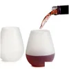 Cups Saucers New Design Fashion Unbreakable Clear Rubber Wine Glass Sile Beer Cupsglass Drinkware For Cam Drop Delivery Home Garde Dhy2Z