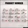 Impostazioni dei gioielli Moda Grande anello di perle Zircone Sier Anelli Fai da te per le donne Adatto 69 mm Misura regolabile Drop Delivery Dhhvl