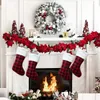 Christmas Decorations Home Decoration New Year Gift Xmas Candy Bag Red Black Buffalo Plaid Stocking For Kids Drop Delivery Garden Fe Dhovs