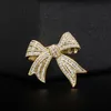 Trendy gouden kleur boogbroches voor vrouwen bruiloft sieraden jurk pak corsage pin kleding accessoires verjaardagsfeestje cadeau