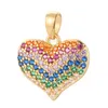 Charmes coeur lettre pour la fabrication de bijoux fournitures bohème balancent véritable plaqué or cristal CZ collier à faire soi-même boucle d'oreille Bracelet272A