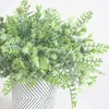 Decorative Flowers & Wreaths 3 Pcs 5 Forks Plastic Plants For Scrapbooking Artificial Grass Home Wedding Decoration Fake Plant Decor