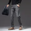 Men's Jeans Winter Warm Men Fleece Fashion Grey Antitheft Zipper Design Stretch Regular Fit Denim Pants Male Brand Trousers 230113