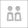 Estudo Big Brincos Vintage para mulheres Jóias de moda Trendência dourada colorida geométrica Earring Drop Delivery DHGSE