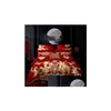 Ensembles de literie Rouge Luxe Or Phoenix Loong Broderie Mariage Chinois 100 Ensemble De Coton Couette Er Drap De Lit Couvre-Lit Taies D'oreiller Drop D Dh9Nx