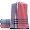 Towel 15 Pieces/Lot Wholesale Pure Cotton Thicken Stripe Hand Face 74x34cm 120gram/piece Terry
