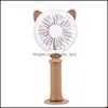 Other Furniture 4 Colors Usb Handheld Twist Cat Fan Electric Power Desktop Colorf Night Light Mini Air Cooler Drop Delivery Home Gard Dhkpa