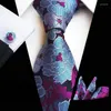 蝶ネクタイ2023ファッションマンネックタイセットAscot Blue Cravat Wedding Handkeiefs Flower Pocket Square Cufflinks Business Necktie