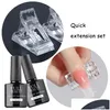 Nagelgelf￶rl￤ngning set 30 ml akrygel snabb byggnad uv kit rosa klara poly tips bildar decierer manikyrverktyg GL1901b droppleverans DHQRE