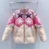 Damesvesten witte eend down jas voor vrouwen vijfpuntig sterrenpatroon kleur matching mode chic puffer jas winter warme parka 230112