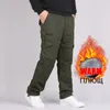 Herenbroek mannen winter fluweel dubbele laag warme vracht dikke dikke militaire tactische broek voor casual pantalon multi-pocket