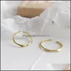 Bandringe Echtes 925 Sterling Silber Offener Ins Cooler minimalistischer Fingerring für Frauen Statement Verstellbarer dünner Schmuck YMR650 Drop Del Otv6T