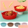 Baking Dishes Pans Sile Basket Pot Tray Liner For Air Fryer Oven Accessories Pan Mold Pastry Bakeware Kitchen Novel Shape Reusable Dhgvl