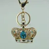 Keychains Arrive Blue Crown Car Handbag Keyring Fashion Jewelry Women Rhinestone Crystal Charm Key Bag Chain Christmas Gift