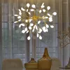 Chandeliers Nordic Living Room Chandelier Modern Minimalist Atmosphere Creative Net Red Light Luxury Firefly Warm Master Bedroom Dining