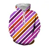 Herren Hoodies Jumeast 3D gestreift gedruckt ästhetische Männer Streetwear geometrische Grafik Hoody Vintage 2000er Jahre Light Academia Kleidung Mäntel