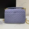 CC Cross Body Femmes College Enveloppe En Cuir Givré Sacs De Designer Gland Chevron Ligne V Stitch Chaîne Épaule Français Luxe Sac À Main Grande Capacité Bandoulière Wa