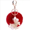 Nyckelringar Trend Butterfly Key Chains Creative Car Keychain Par Bag Chain Rex Plush Ball Ring Pendant