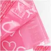 Sacs de courrier 28x42cm motif coeur rose en plastique post poly mailer emballage auto-scellant enveloppe courrier express sac Lz0736 Drop Delive Dhwn7