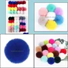 Autres Accessoires De Mode 8Cm Fausse Fourrure De Lapin Boule Pom Poms Fluffy Pompom Diy Pour Femmes Enfants Chapeaux D'hiver Sklies Bonnets Bonnet Tricoté Dhmas