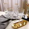 Wine Glasses Creative Hammer Golden Edge Crystal glass Champagne European Goblet Red Bar ware Cocktail 230113