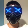 Parti Maskeleri Çıkarılabilir Bluetooth RGB LED Işık Motosiklet Kapalı Yol Rüzgar Binicilik Maskesi Yerleşik Batarya Ekran Tahtası 230113