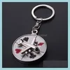 Keychains Lanyards Creative Russian Turntable 360 ​​Degrees Rotatable Keychain Car Styling Personlighet Present Keyrings Keyring Key Hol OT3BQ