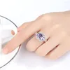 Bröllopsringar Cinily skapade Purple Stone Zirconia Silver Plated Wholesale Sale for Women Jewelry Gift Ring Storlek 6-9 NJ79