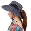 Cappelli a tesa larga Cappello da donna con protezione UV da sole in rete pieghevole estiva da esterno