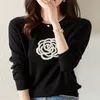 Women's Sweaters Spring And Autumn Round Neck Contrast Color Worsted Wool Knitted Sweater Elegant Fashionable Jacquard Type 230113