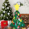 Décorations de noël arbre feutre ornementdiy enfant en bas âge décorationornements 3D père noël enfants fournitures tissu kit suspendu jouet table