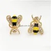 Stud Fashion Jewelry Glaze Drop Oil Bee örhängen Leverans Dhug8