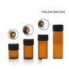 Packing Bottles Dhs 1Ml 2Ml L 5Ml Small Amber Glass Sample Bottle Vials With Orifice Reducer Black Cap For Aromatherapy Essential Oi Dh17U