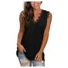 Koszulki damskie koronki Tshirts Top Epaules Nue Femme Summer Lose Loose V-Neck wydrukowane niezależne estetyczne bluzka damska