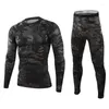 Costumes pour hommes Camouflage militaire polaire sous-vêtement thermique costume russe tactique survêtement décontracté hommes automne hiver armée haut pantalon