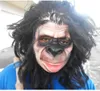 Party Masks Animal Chimp Head Latex Full Gorilla Monkey Ape Rubber Halloween Costume Cosplay för vuxna 230113
