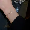 Link-Armbänder Bling Square Kubikzircon Luxus-Armband mit Steinen verstellbar Korea-Stil Handschmuck Geschenke Artikel