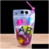 Packing Bags 500Ml New Design Plastic Drink Packaging Bag Pouch For Beverage Juice Milk Coffee With Handle And Holes St Lx0741 Drop Dhdw0