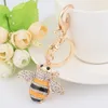 Creative Bee Car Key Chain Zinc Alloy Metal Key Ring Christmas Gift Fashion Rhinestones Diamond Personlighet Keychain Pendant DBC