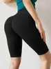 Pantalon actif femme longueur genou Yoga ponçage Double face contrôle du ventre Push Up Fitness Leggings de gymnastique collants d'entraînement de course extensibles