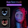 Party Masks Neon Led Luminous Carnival Festival Changing Bluetooth RGB Lights Up Costume Props Christmas Decor 230113