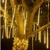 Meteor Shower Rain 8 Tubes LED String Lights étanche arbre de Noël vacances décorations extérieures mariage Patio Navidad décor