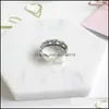 Ringas de banda formato de malha de tecido vintage aberta para mulheres reais 925 SERLING SIER Lady Prevent Allergy Fine Jewelry atacado YMR270 Drop del otqwo