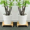 Plantadores Pots Bandejas de bonde de maconha móvel de madeira Stand Stand Caddy com 4 rodas Rolando a decoração da casa Base Drop-V12