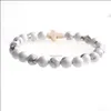 Beaded 10Pc/Set Factory Wholesale Custom High Quality Lucky Howlite Stone Handmade Cross Charm Bracelet For Men And Women Drop Deliv Dhrov