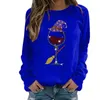 Women's Hoodies Petite Lightweight Sweatshirt Womens Halloween Sweatshirts Long Sleeve Wine Glass Drawing Graphic Print Shirts
