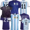 3 estrelas fãs de jogadores Argentina Messis Soccer Jerseys 2022 2023 Correa