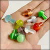 Stone Cats Eye Opal Carved Crystal Mini Mushroom Healing Reiki Mineral Statue Ornament Home Decor Gift Mix Colors Drop Delivery Jewel Dhako