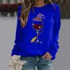 Women's Hoodies Petite Lightweight Sweatshirt Womens Halloween Sweatshirts Long Sleeve Wine Glass Drawing Graphic Print Shirts