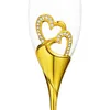 Kieliszki do wina 2PCS 200 ml ślubnych szampana sercte złoto toastowanie fletu loblet miłośnika rocznicy Walentynki Prezent 230113